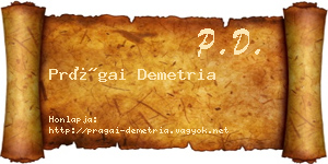 Prágai Demetria névjegykártya