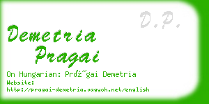 demetria pragai business card